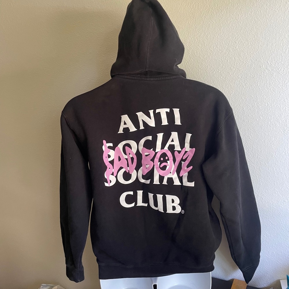 Anti Social Social Club x Sad Boyz collab Size M Mens Black Hoodie Sweatshirt